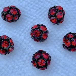 6 Vintage Swarovski Crystal Rhinestone Beads 
12mm
